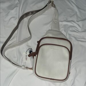 White and Brown Crossbody Bag